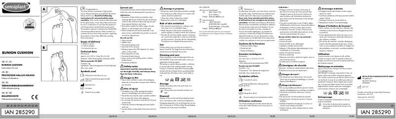 Page 1 of the manual User Manual Sensiplast IAN 285290