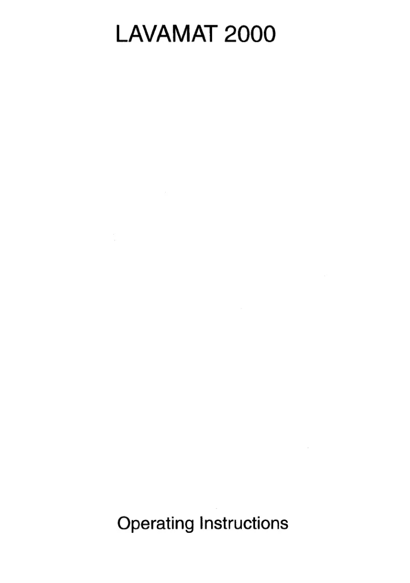 Page 1 of the manual User Manual AEG Lavamat 2000