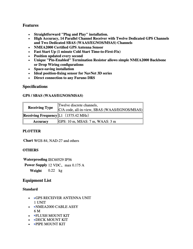 Page 1 of the manual User Manual Furuno GP-330B