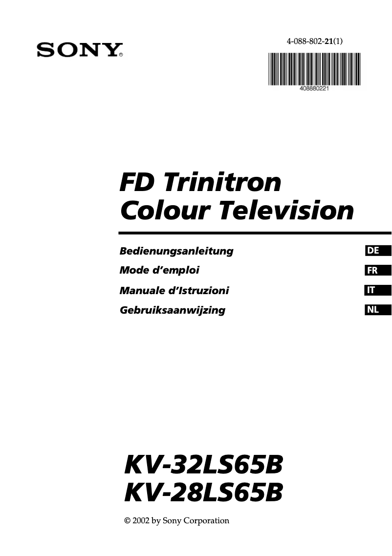 Page 1 of the manual User Manual Sony KV-28LS65B