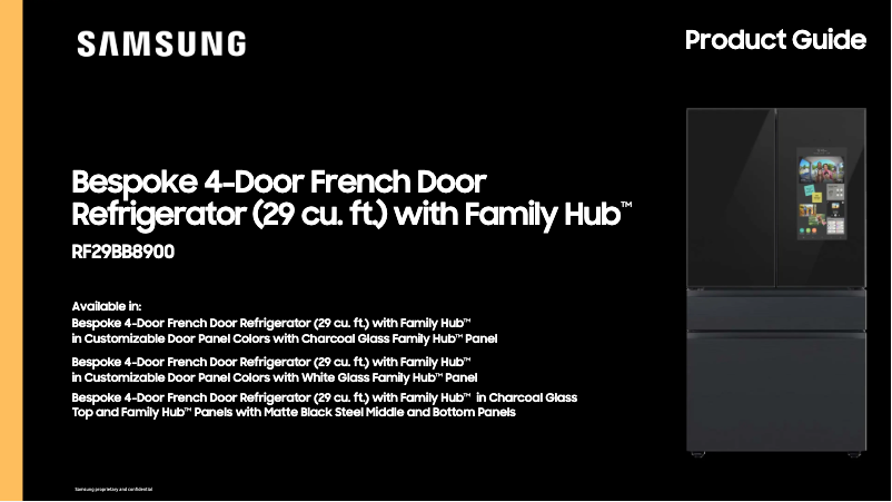 First page image of the manual for RF29BB8900AW