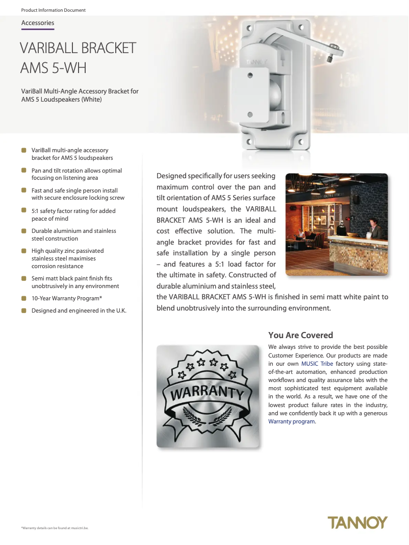 First page image of the manual for Variball Bracket AMS 5