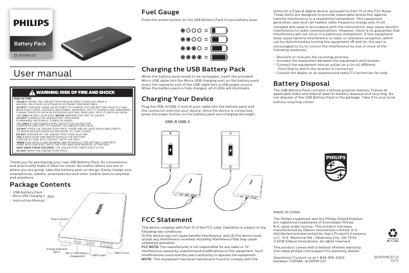 Page 1 of the manual User Manual Philips DLP2106