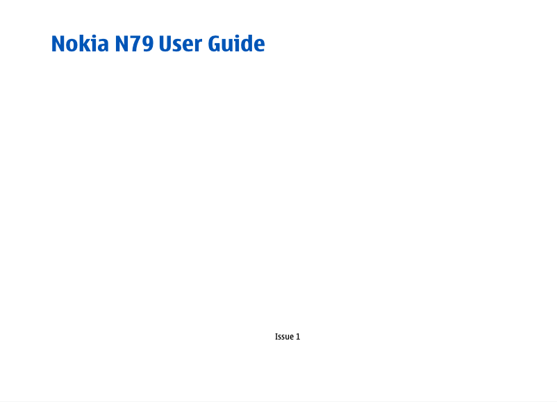 Page 1 of the manual User Manual Nokia N79