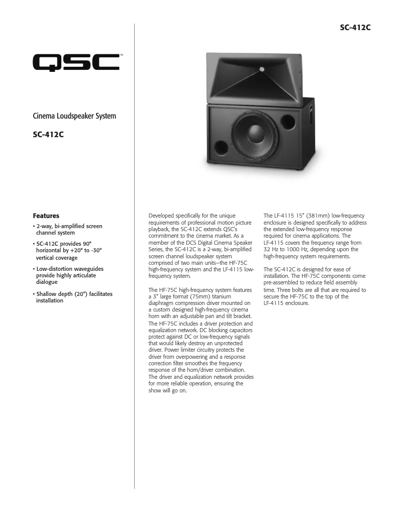 First page image of the manual for SC-412C