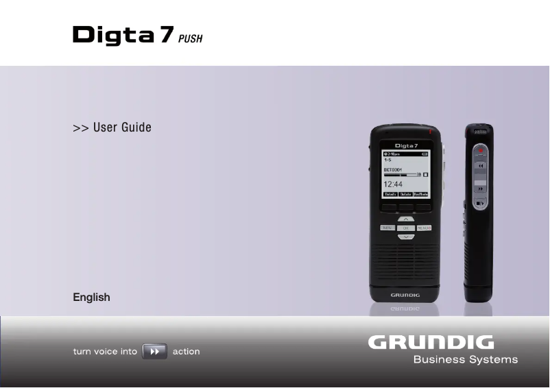 Page 1 of the manual User Manual Grundig Digta 7 Push