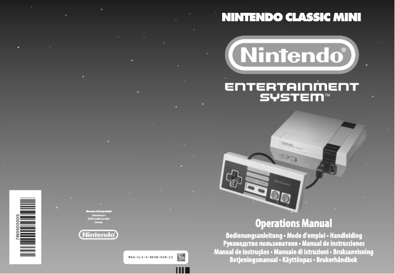 First page image of the manual for Classic Mini: NES