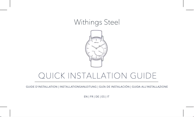 Page 1 of the manual Installation Guide Withings Steel