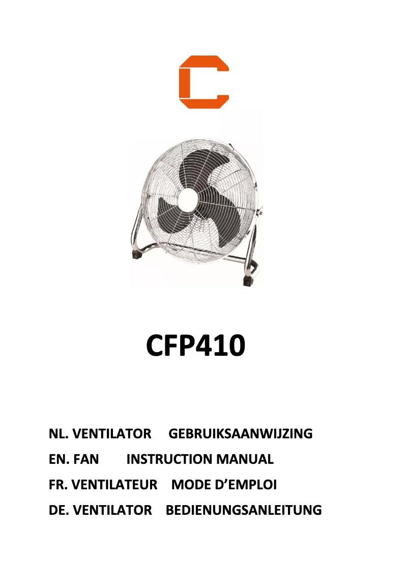 First page image of the manual for CFP410