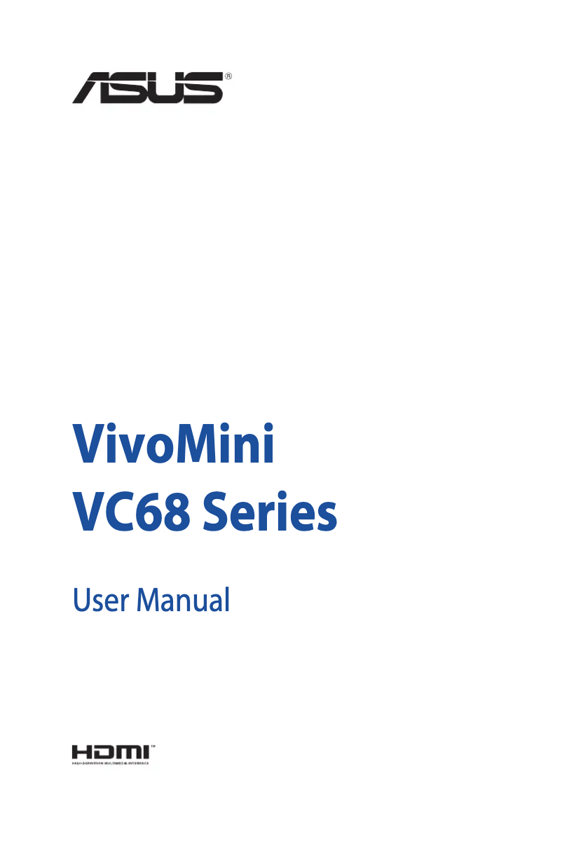 Page 1 of the manual User Manual Asus VivoMini VC68R