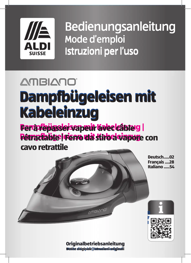 Page 1 of the manual User Manual Ambiano GT-SF-DBR-01