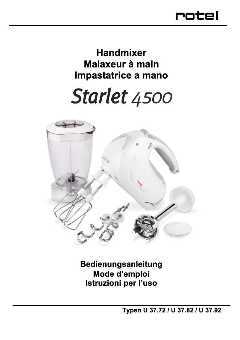 Page 1 of the manual User Manual Rotel Starlet 4500 Set