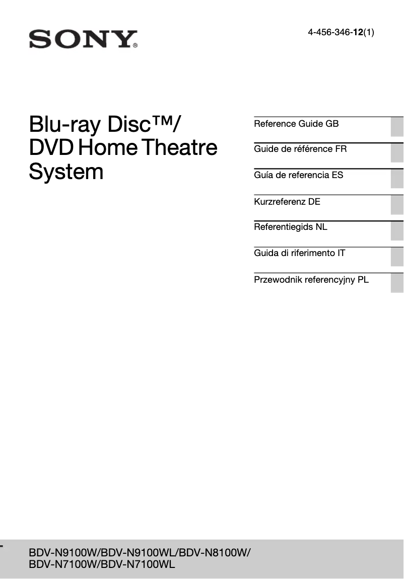 Page 1 of the manual User Manual Sony BDV-N9100W