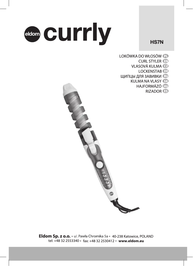 Page 1 of the manual User Manual Eldom Currly HS7N