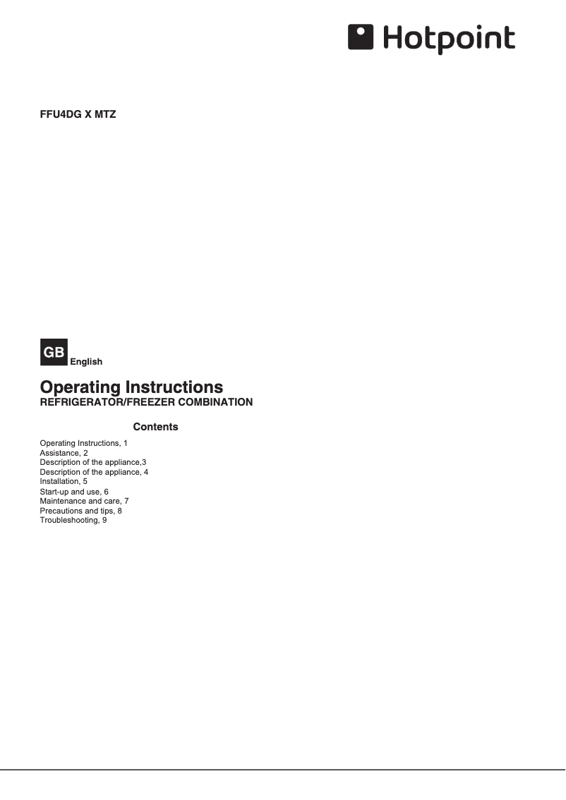 First page image of the manual for FFU4DG.1 X MTZ