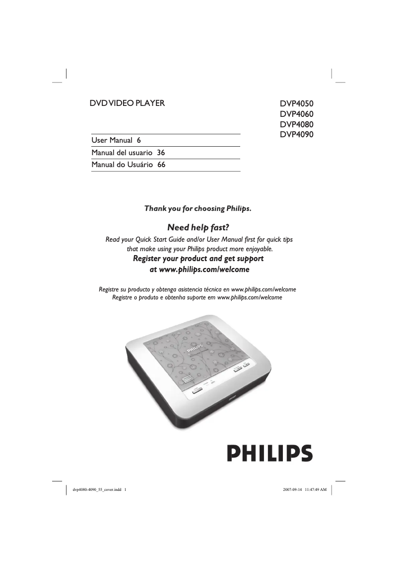 First page image of the manual for DVP4090