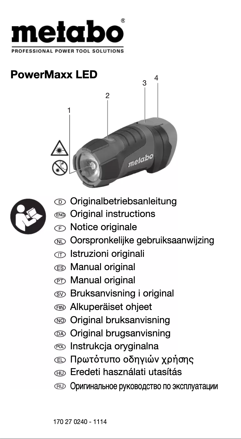 Page 1 of the manual User Manual Metabo PowerMaxx LED