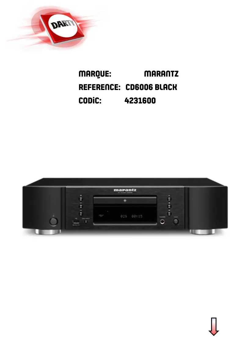 First page image of the manual for CD6006