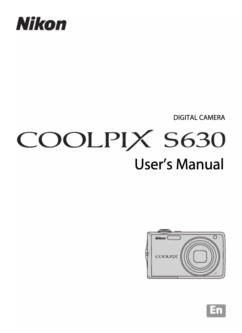 Page 1 of the manual User Manual Nikon Coolpix S630