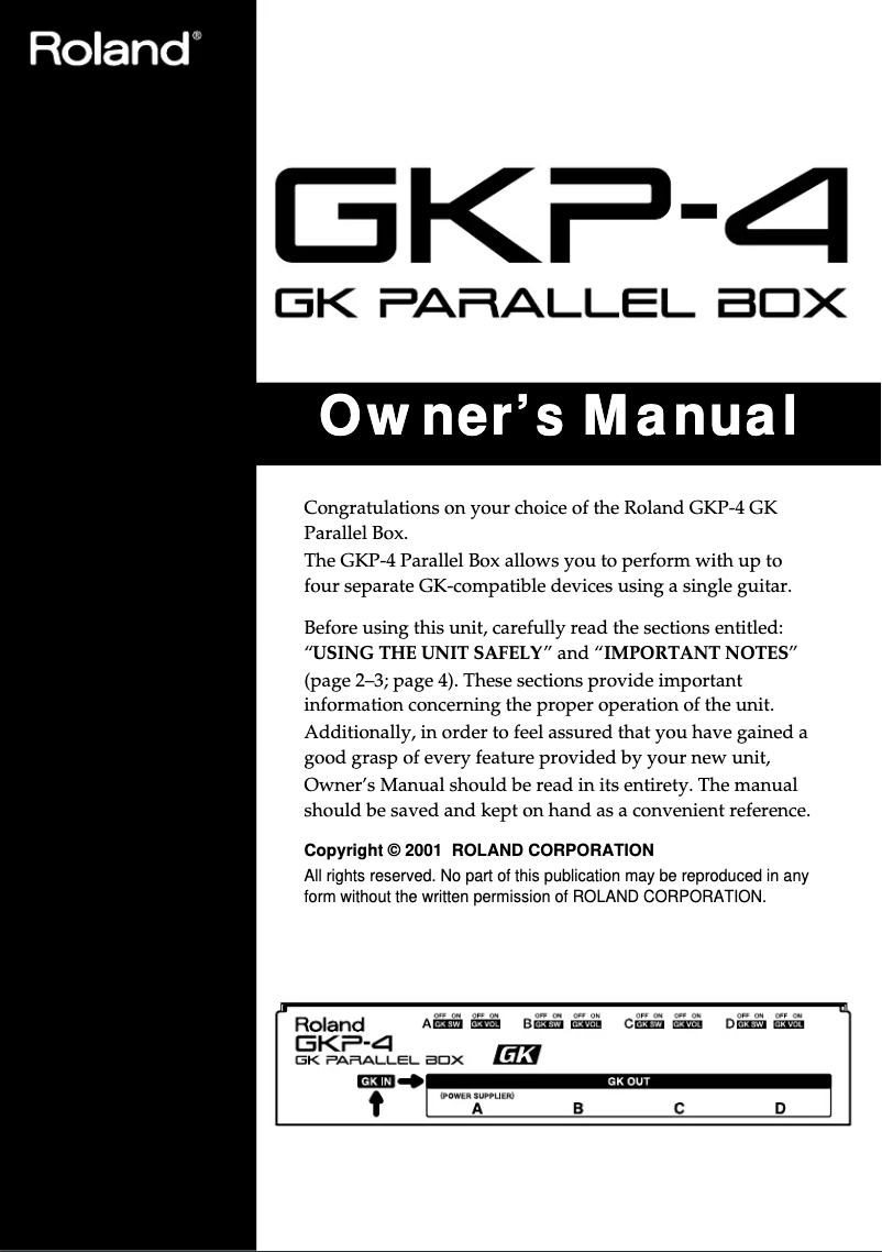 First page image of the manual for GKP-4