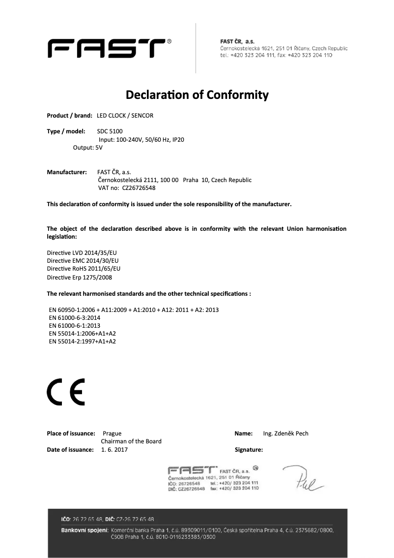 First page image of the manual for SDC 5100