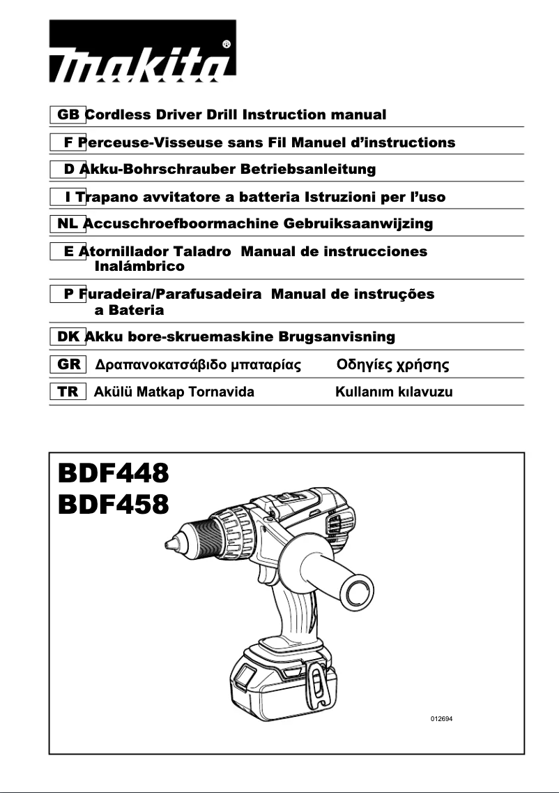 Page 1 of the manual User Manual Makita BDF448ZJ