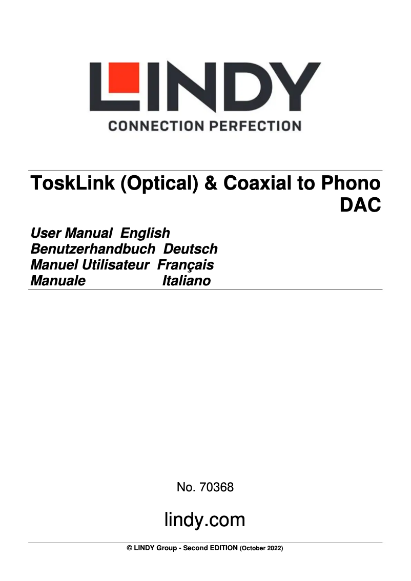First page image of the manual for 70368