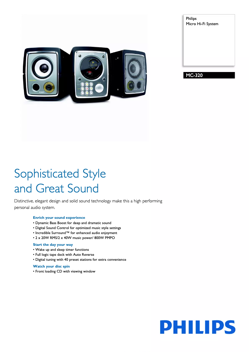 First page image of the manual for MC-320