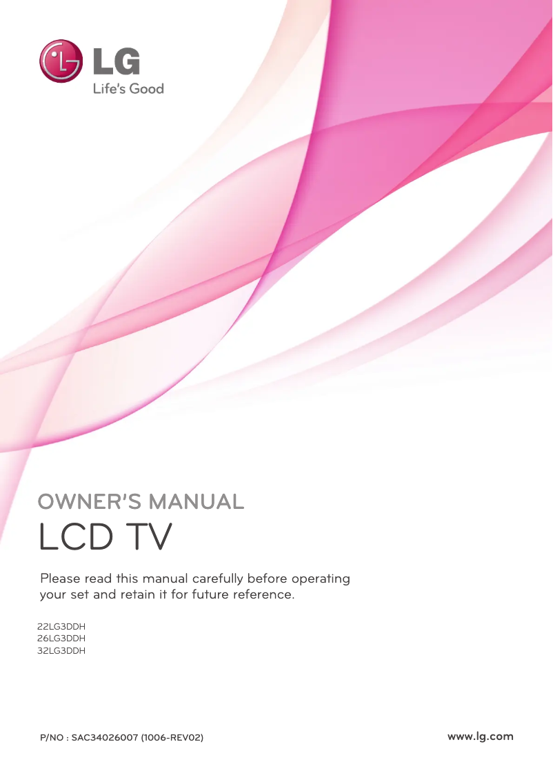 First page image of the manual for 22LG3DDH