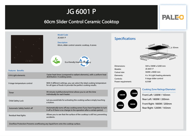 First page image of the manual for JG 6001