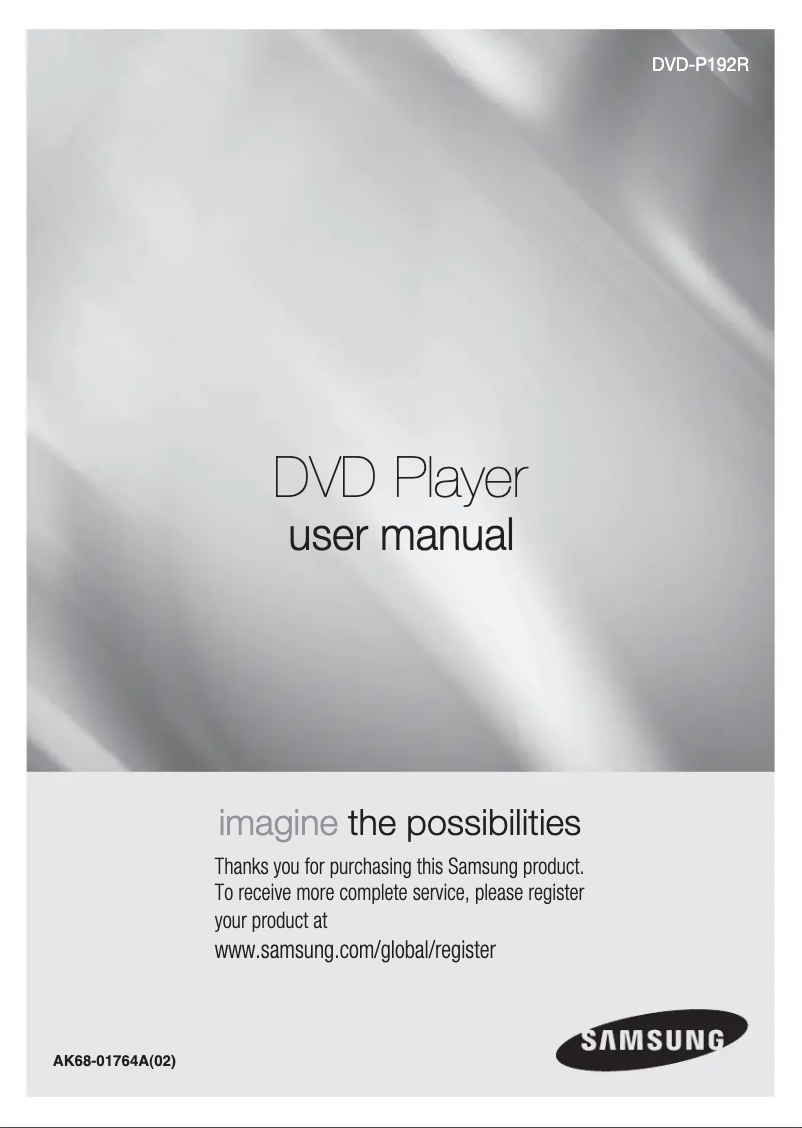 Page 1 of the manual User Manual Samsung DVD-P192R