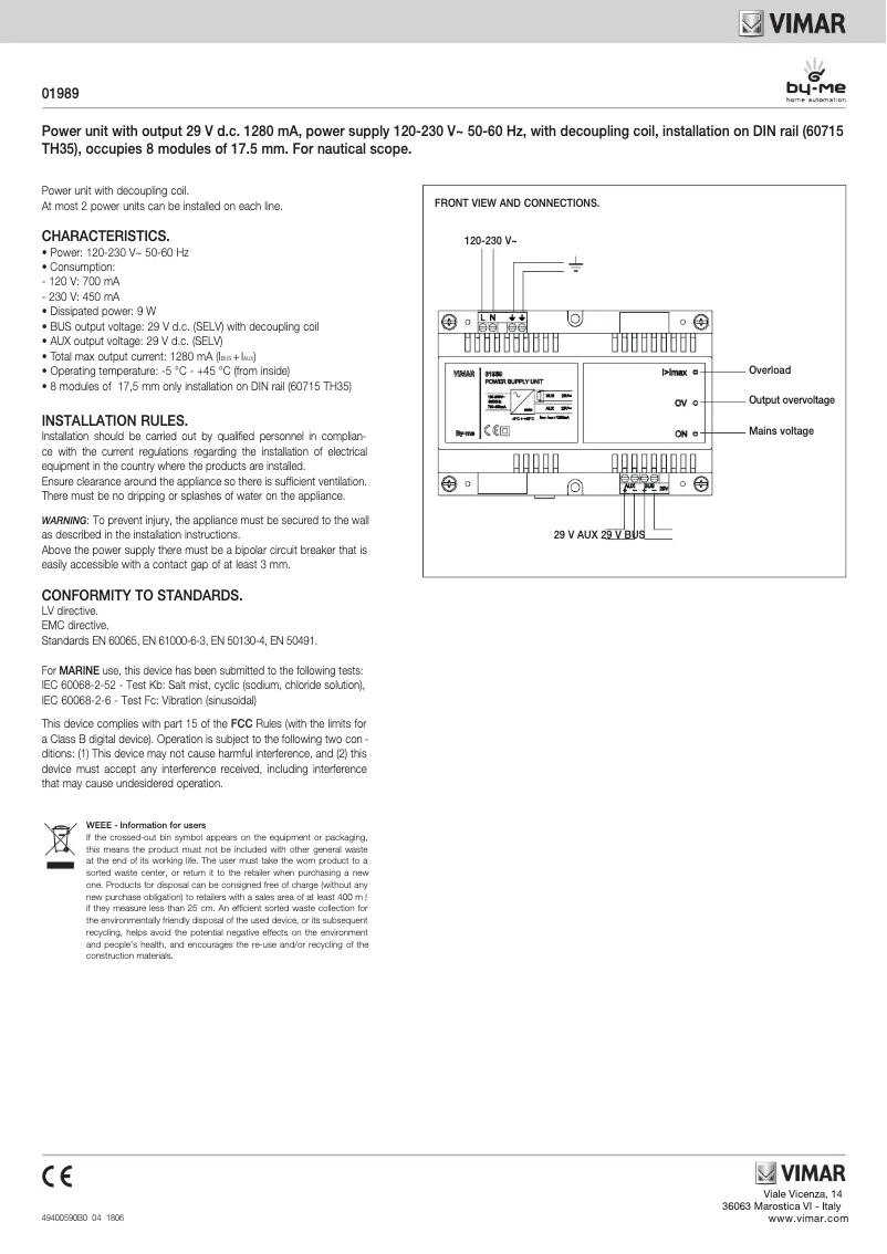 First page image of the manual for 01989