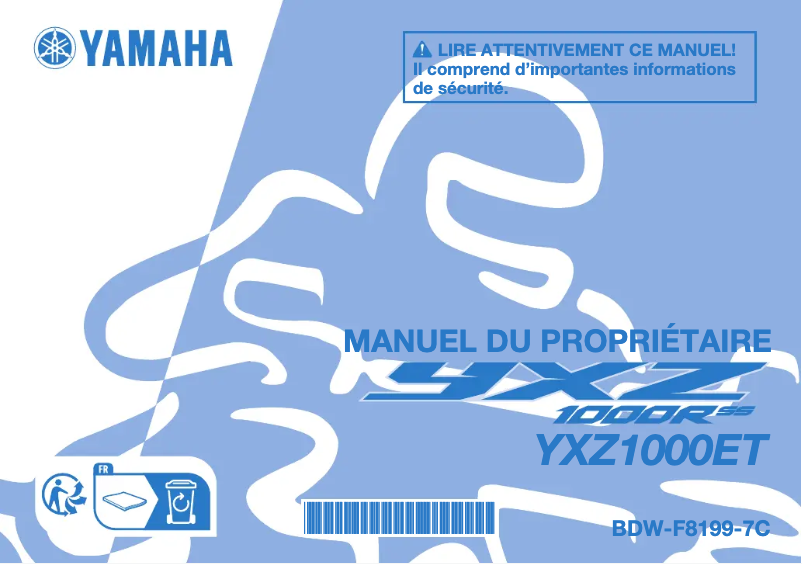 Page 1 of the manual User Manual Yamaha YXZ1000R SS (2025)