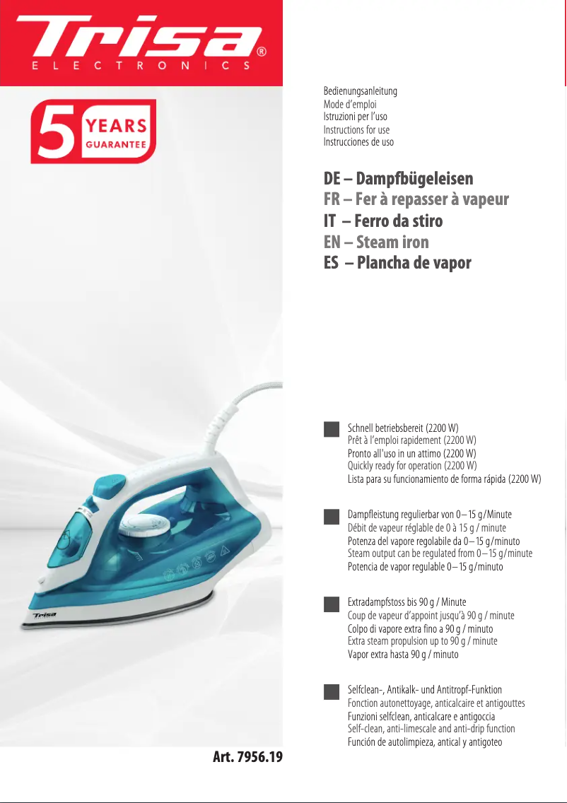 First page image of the manual for Classic Steam i5619