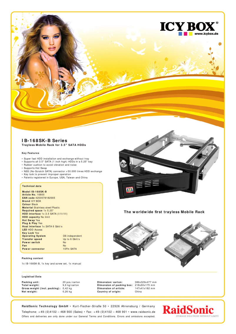 First page image of the manual for IB-168SK-B