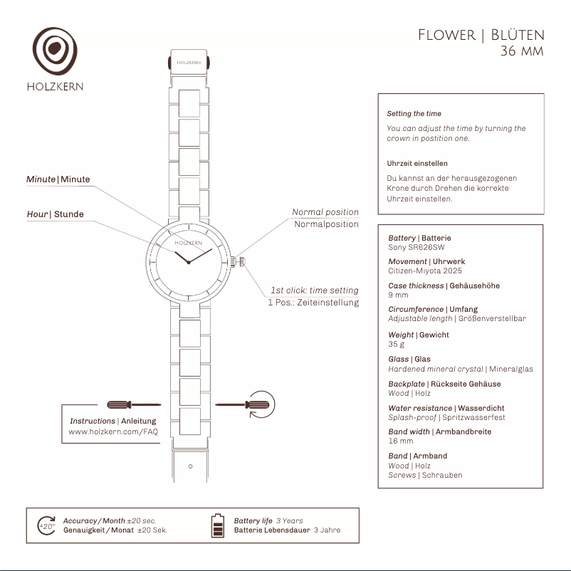First page image of the manual for Lindenblüte