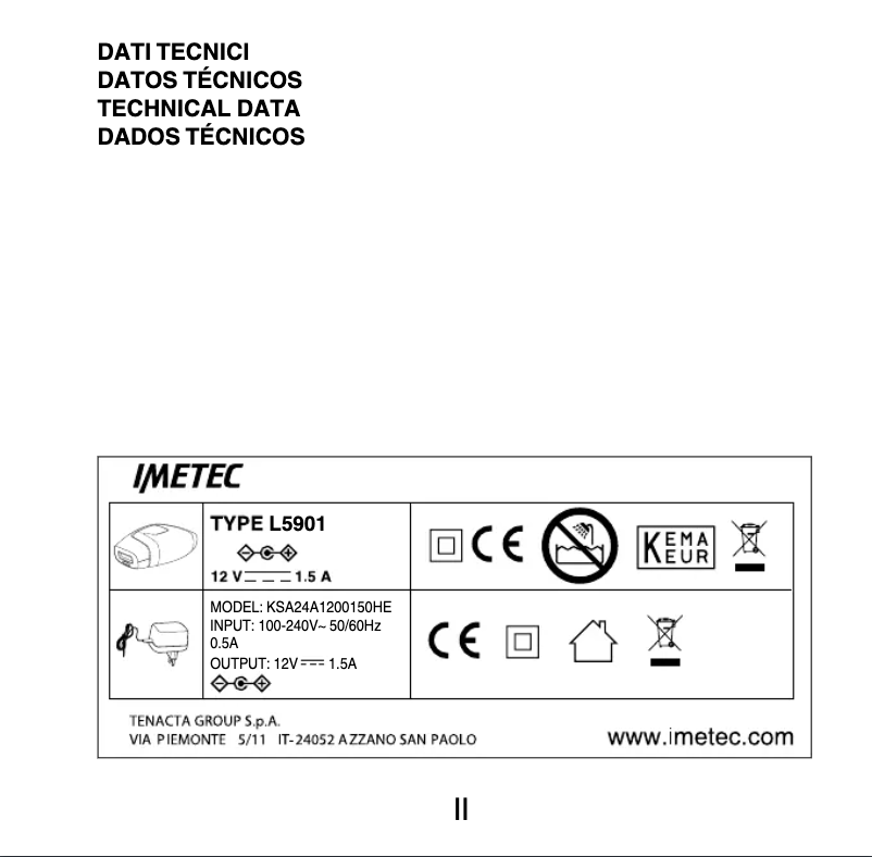 First page image of the manual for Bellissima Zero