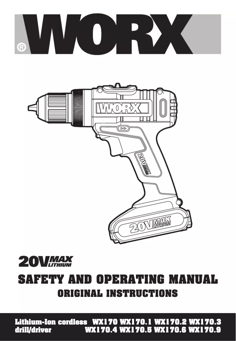 First page image of the manual for WX170.1