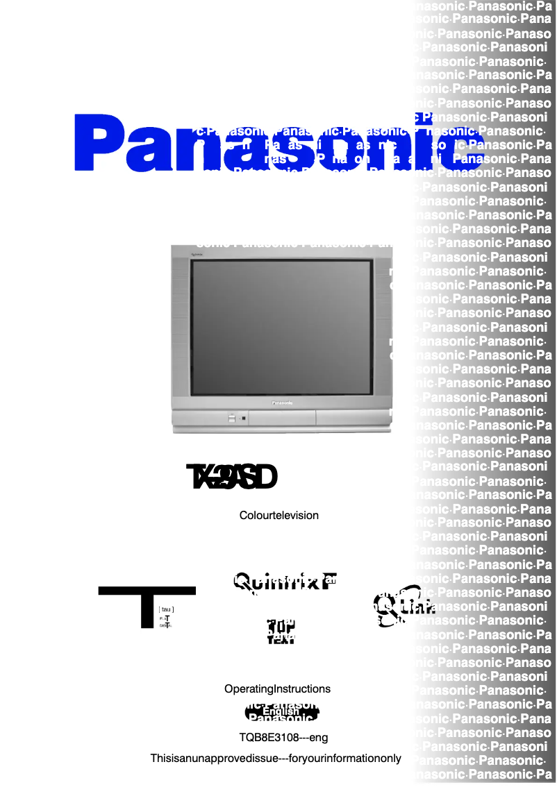 Page 1 of the manual User Manual Panasonic TX-29AS1D