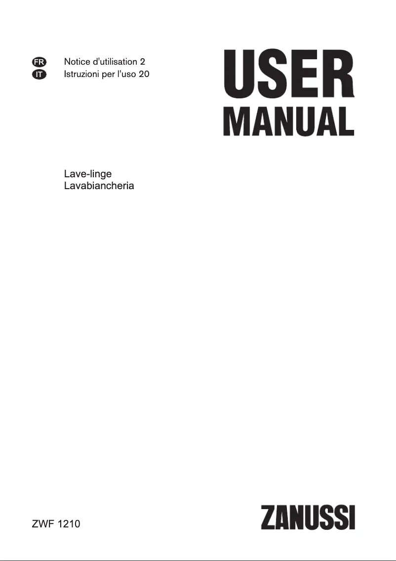 First page image of the manual for ZWF1210