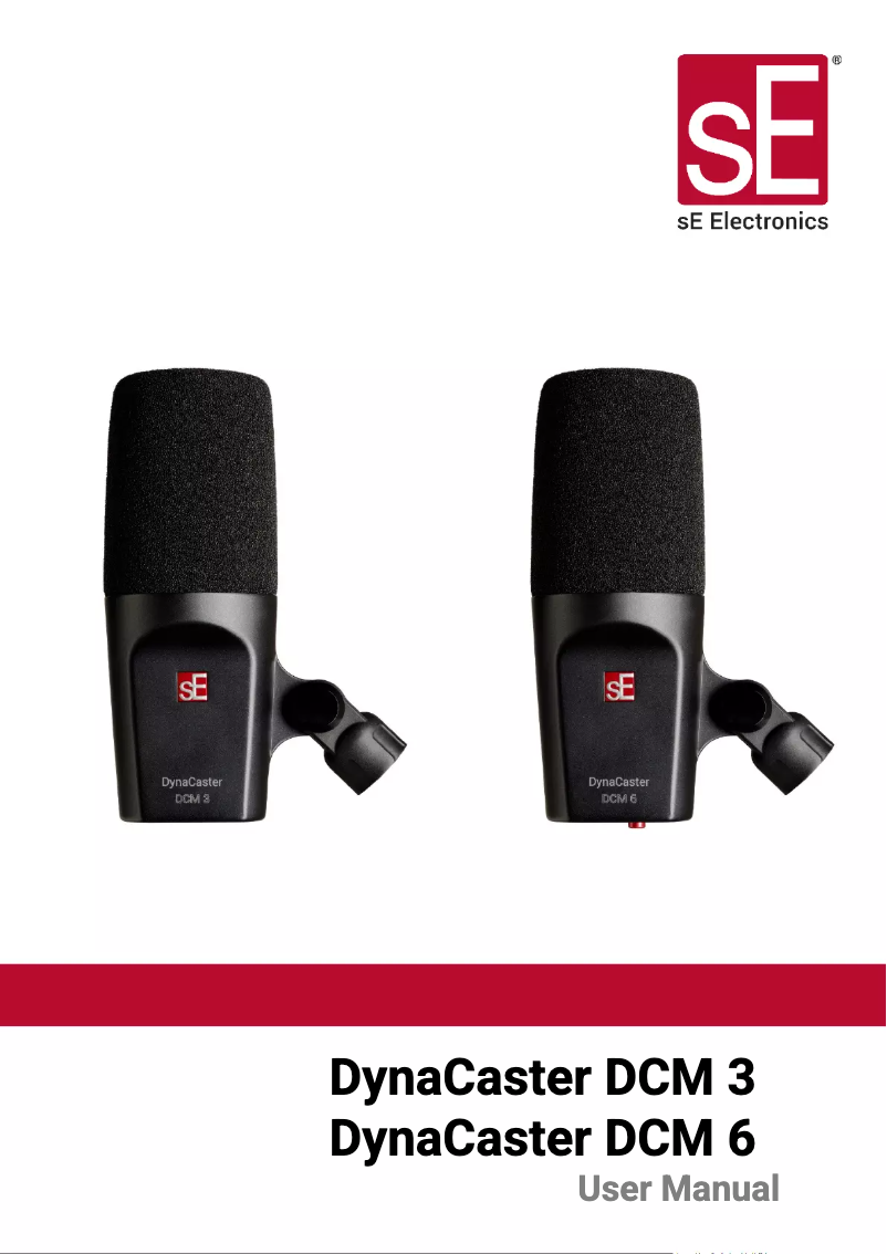 Page 1 of the manual User Manual SE Electronics Dynacaster DCM 3