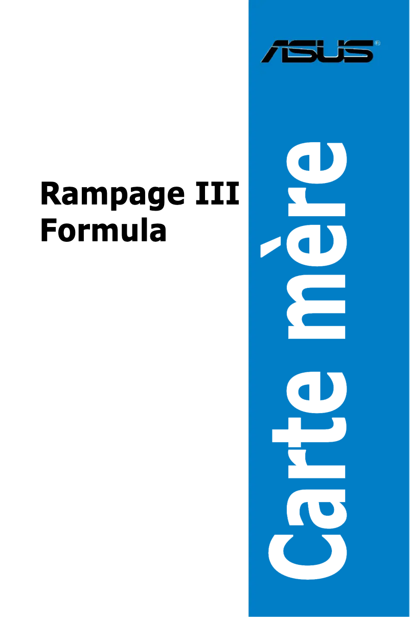 Page 1 of the manual User Manual Asus Rampage III Formula