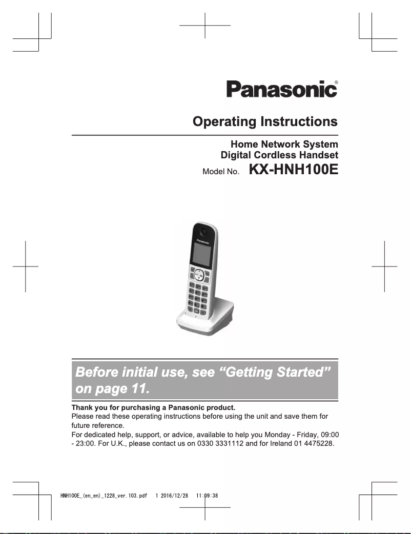 Page 1 of the manual User Manual Panasonic KX-HN6031