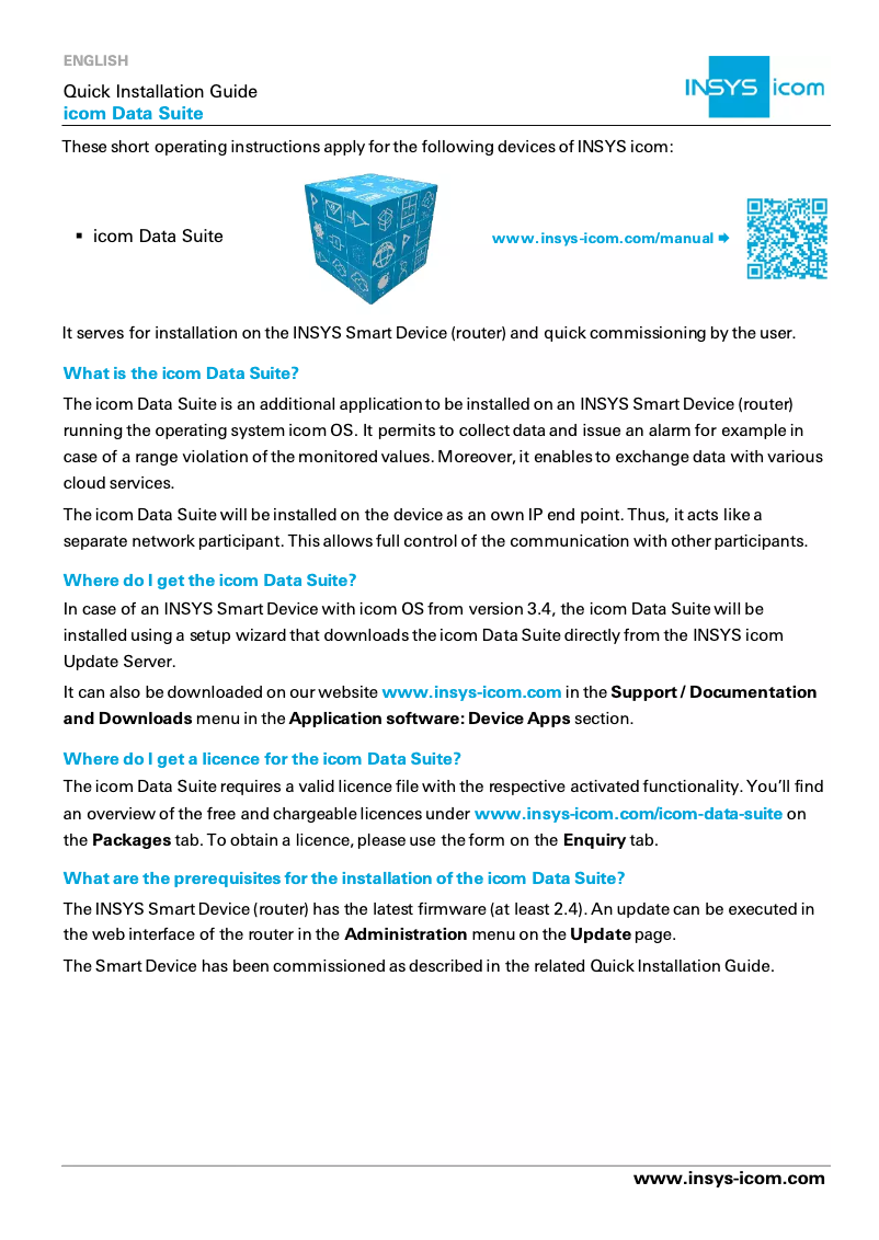 Page 1 of the manual User Manual Insys icom Connectivity Suite