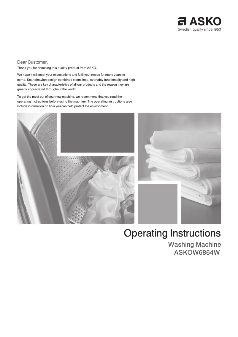 First page image of the manual for W6864W