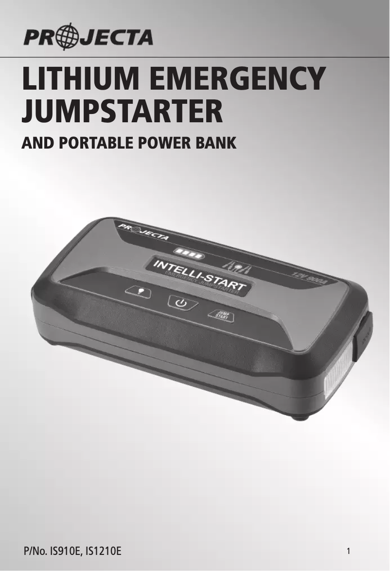 Page 1 of the manual User Manual Projecta IS1210E