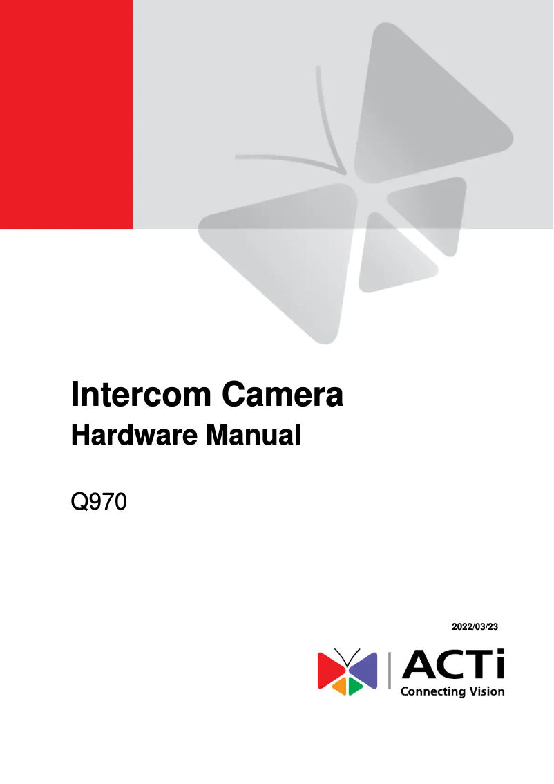 First page image of the manual for Q970
