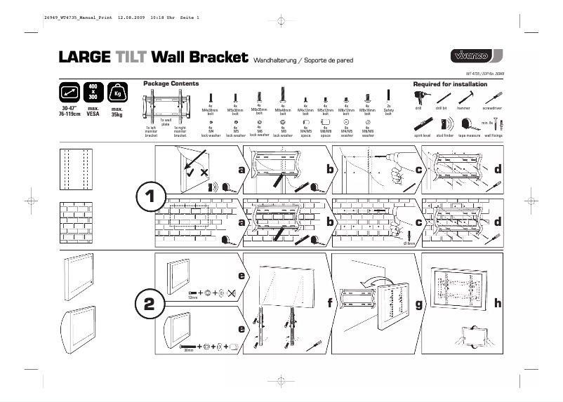 First page image of the manual for WT 4735