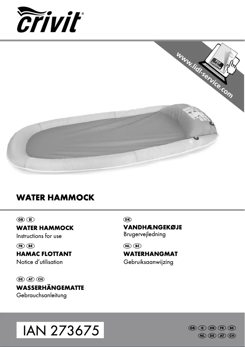 Page 1 of the manual User Manual Crivit IAN 273675