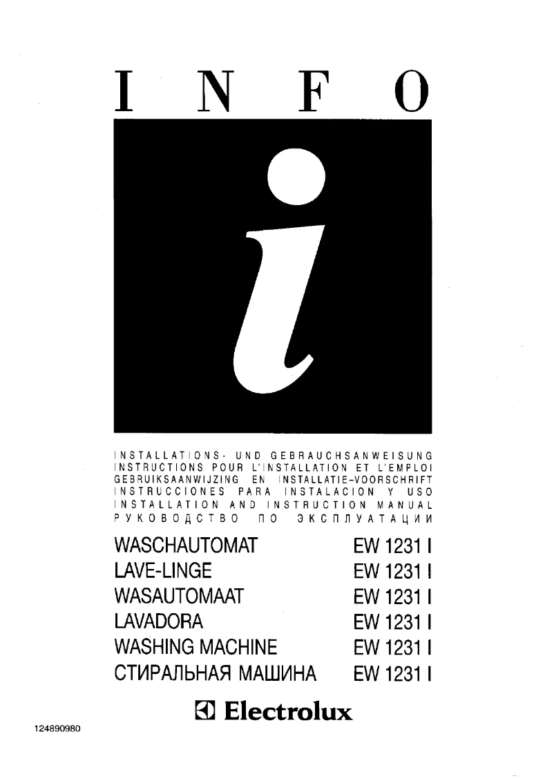 Page 1 of the manual User Manual Electrolux EW 1231 I